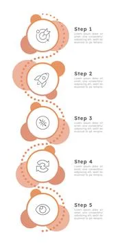 Vertical sequence layout infographic with 5 steps Stock-Illustration