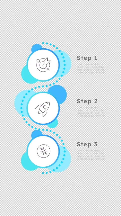 Vertical sequential circular flow empty infographic template animation Stock Footage 342247418