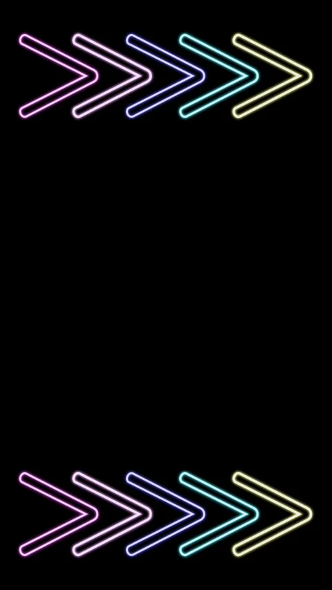 Vertical Sequential Rainbow Neon Play Frame Stock Footage 327843216