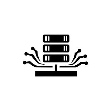 Vertical Server Stack and Hosting Service Icon Stock Illustration