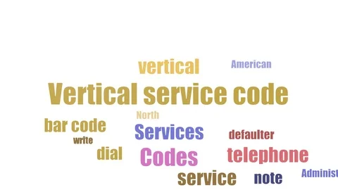 Vertical Service Code Word Cloud Animated Isolated On White Stock Footage 107244274