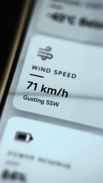 Vertical Severe Antarctic Wind Speed Alert Stock Photos