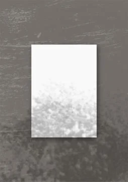 The vertical sheet of white textured A4 paper on the grey wall background. Mo Stock Illustration