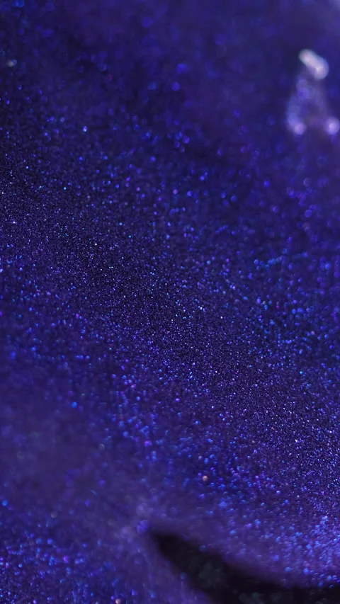 Vertical Shimmering texture wet glitter flow blue paint Video stock 284901949