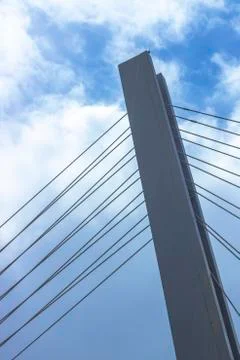 Vertical shoot of concrete bridge column with balanced position Stock Photos