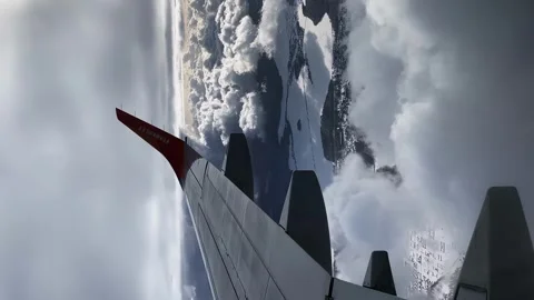 Vertical shooting. traveling by plane. flying on a passenger plane Stock Footage 270817455