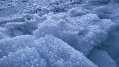 Vertical shooting. winter Baikal, ice on the rocks Stock Footage 270830202