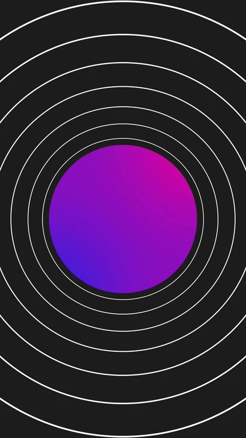 Vertical Shot. Abstract loop with glowing gradient sphere and concentric li.. Stock Footage 338187789