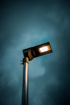 Vertical shot of a black lantern in the background of sky Stock Photos