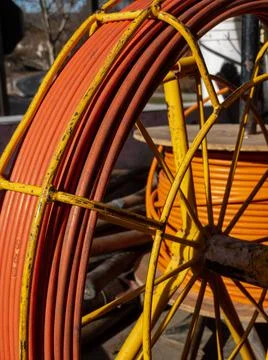 Vertical shot of a cable push pull rod Stock Photos