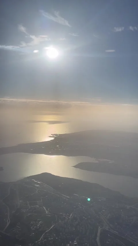 Vertical shot of clouds from plane window over motor with clear weather Stock Footage 277289274