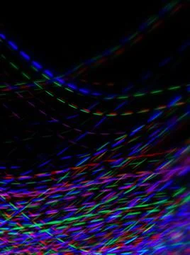 Vertical shot of colo progressive rhythmic light trails on a dark background Stock Illustration