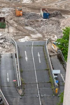 Vertical shot of a construction site under construction work Stock Photos