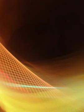 Vertical shot of a dark background with bright yellow patterned light streaks Stock Illustration