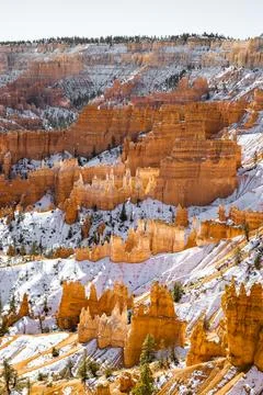 Vertical shot of the different layers of bryce canyon national park Stock Photos