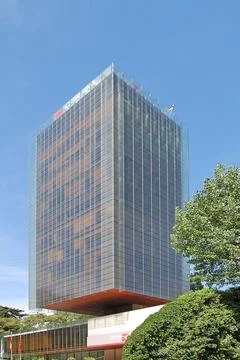 Vertical shot of Edificio Castelar in the Madrid, Spain Stock Photos