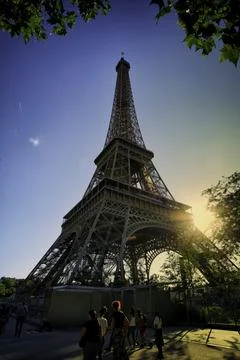 Vertical shot of the Eiffel Tower in Paris Stock Photos