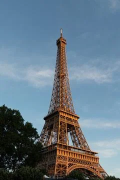 Vertical shot of the Eiffel tower in Paris, France Foto stock