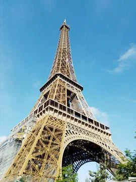Vertical shot of the Eiffel Tower, Paris Foto stock