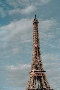 Vertical shot of the Eiffel Tower. Paris, France. Stock Photos