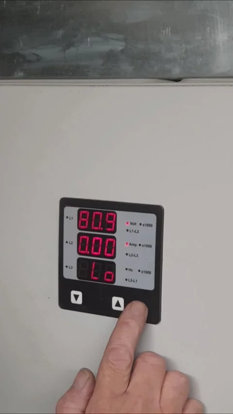 Vertical shot of an electrical specialist engineer interrogating a meter Stock Footage 335038769