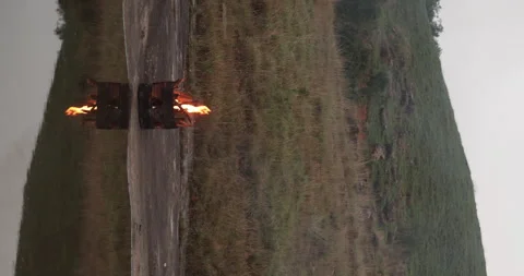 Vertical shot of Fire bowel 動画素材 335434113