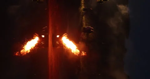 Vertical shot of Fire bowel Stock Footage 335435206