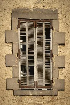 Vertical shot of an old window Stock Photos