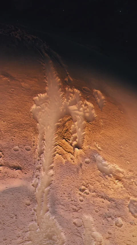 Vertical Shot of Orbiting Mars Above Valles Marineris Stock Footage 290887494