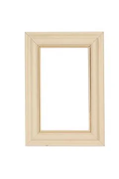 Vertical shot of a rectangular empty photo frame isolated on a white backgrou Stock Photos
