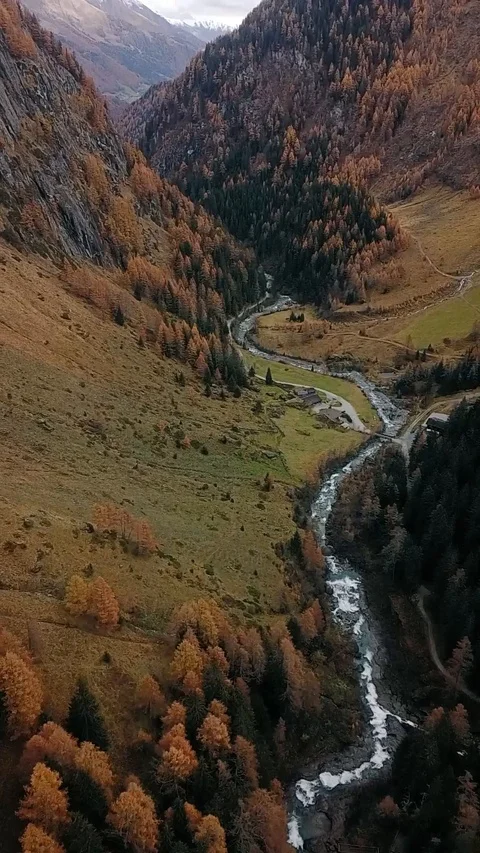 Vertical shot of a river in the mountain Stock Footage 127467441