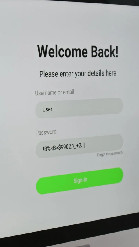 Vertical Shot of Screen with Password for Online Banking Stock Footage 333712056
