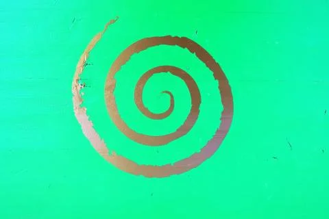 Vertical shot of a simple vector spiral isolated  on a green background Stock Photos