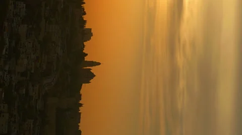 Vertical shot of Sunset time-lapse of Jerusalem from the Mount of Olives Stock Footage 54163384
