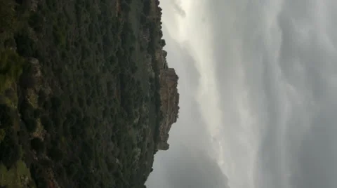Vertical shot of Time-lapse of the skyline in Nimrod, Israel Stock Footage 54169015