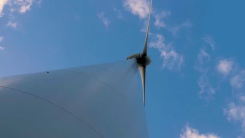 Vertical shot of wind generator from close up. Stock Footage 97464766