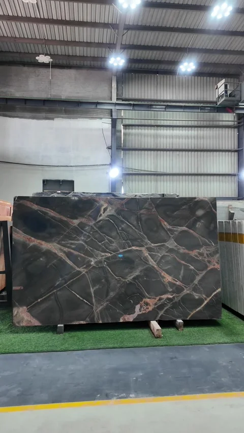 Vertical shots of Marble slabs. Marble Processing unit. Stock Footage 302878362