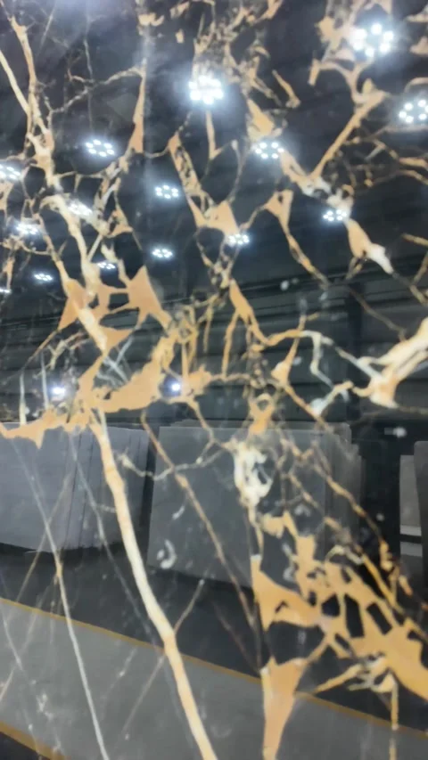 Vertical shots of Marble slabs. Marble Processing unit. Stock Footage 302878436