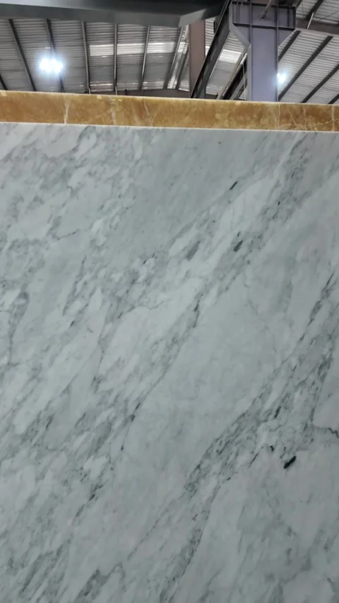 Vertical shots of Marble slabs. Marble Processing unit. Stock Footage 302878455