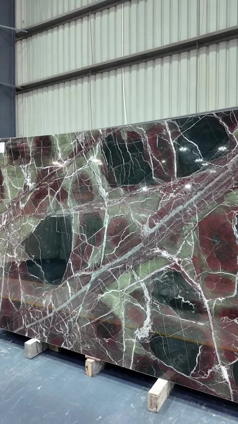 Vertical shots of Marble slabs. Marble Processing unit. Stock Footage 302878484