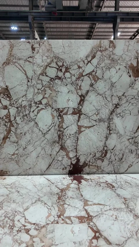 Vertical shots of Marble slabs. Marble Processing unit. Stock Footage 302878569