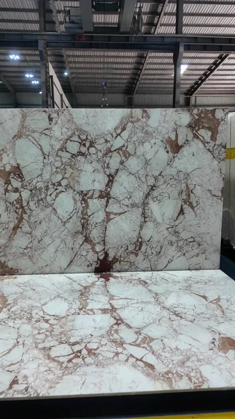 Vertical shots of Marble slabs. Marble Processing unit. Stock Footage 302878572