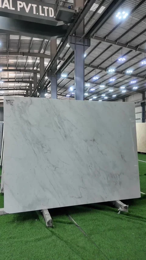 Vertical shots of Marble slabs. Marble Processing unit. Stock Footage 302878638