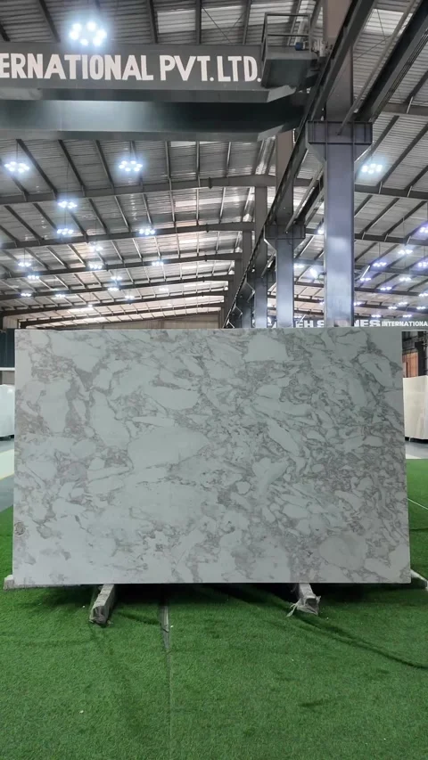 Vertical shots of Marble slabs. Marble Processing unit. Stock Footage 302878647