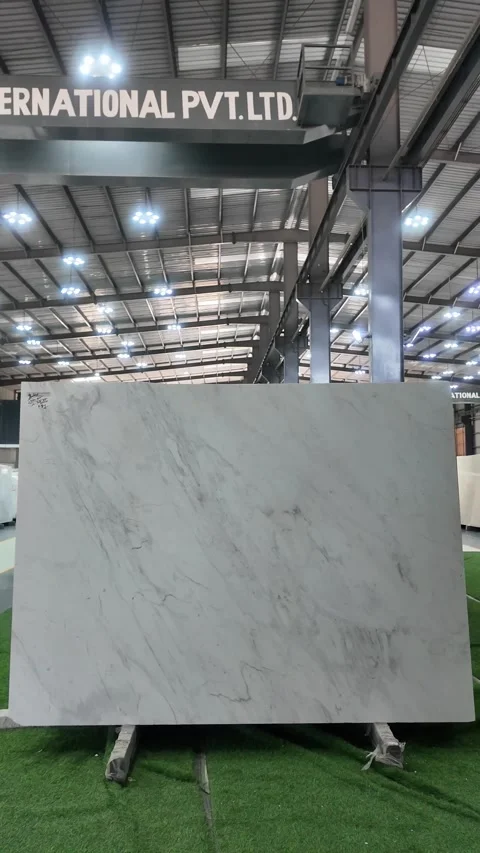 Vertical shots of Marble slabs. Marble Processing unit. Stock Footage 302878650