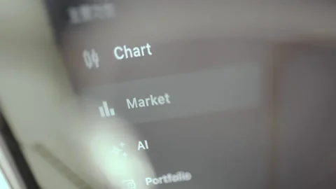 Vertical side menu from a trading platform interface, Market option is Stock Footage 329306952