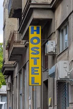 Vertical Sign Hostel Stock Photos