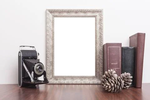 Vertical Silver Frame Stock Photos