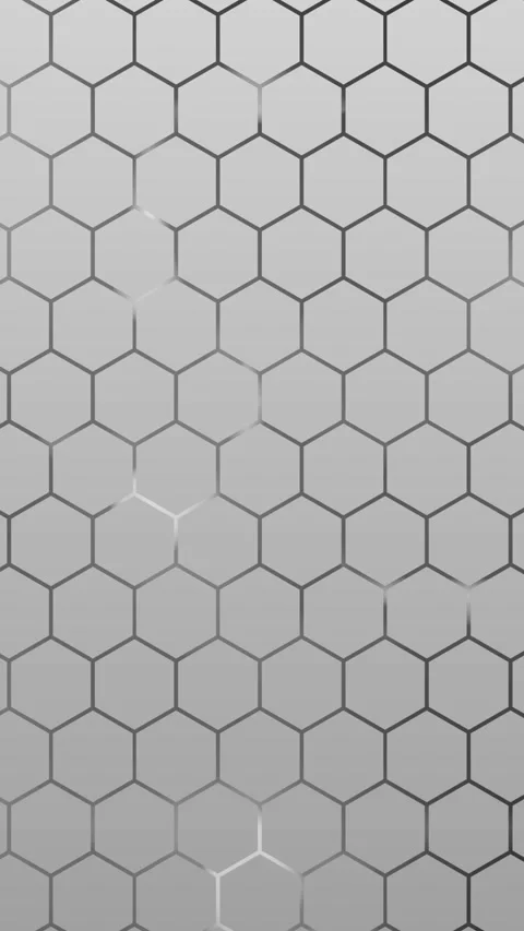 Vertical Silver Glowing Honeycomb Hexagon Grid Pulse 4K Loop Vídeos de archivo 335623465
