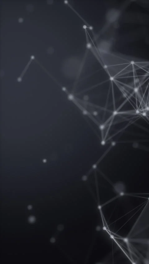 Vertical silver monochrome plexus loop for elegant mobile visuals Stock Footage 344307436